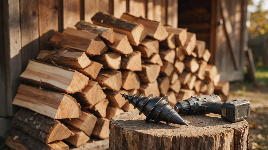 Stiva de lemne de foc crapate cu WOODSPLITTER
